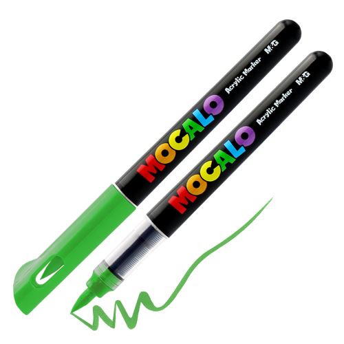 Popisovač M&G MOCALO Acrylic Marker, štětcový hrot - tmavě zelený 532