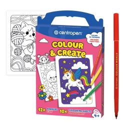 Malování podle čísel + fixy CENTROPEN Colour &amp; Create - holky