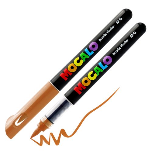 Popisovač M&G MOCALO Acrylic Marker, štětcový hrot - světle hnědý 431