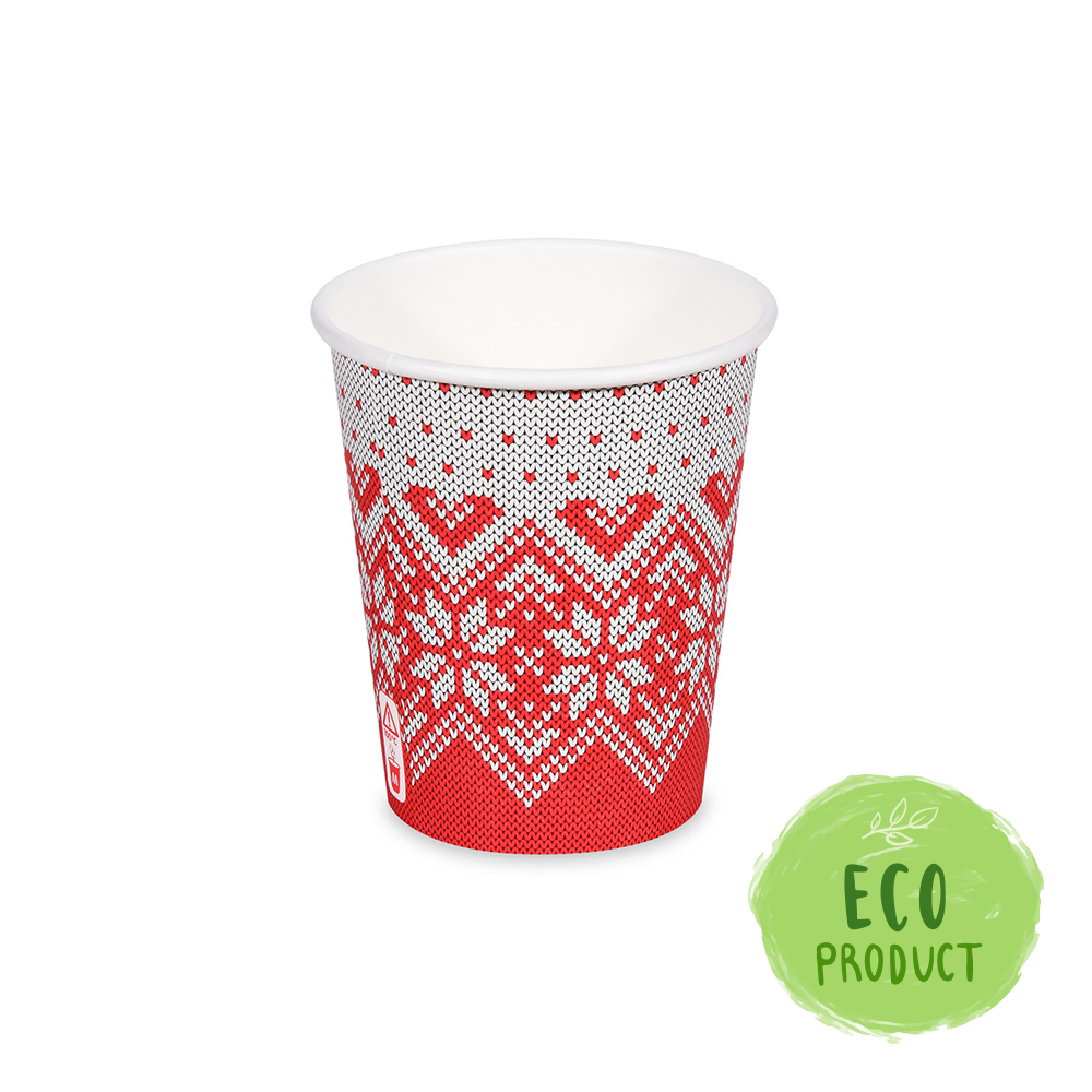 Papírový kelímek "Zimní období" 280 ml, M (O 80 mm) [50 ks]