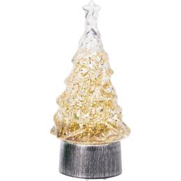 Vánoční stromek 12 cm s LED světlem / zatřesením sněží uvnitř (mix /1 ks) (1)
