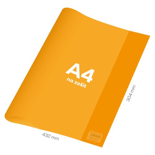 Obal na sešit A4 PVC 432x304 mm Neon Color - transparentní/oranžový