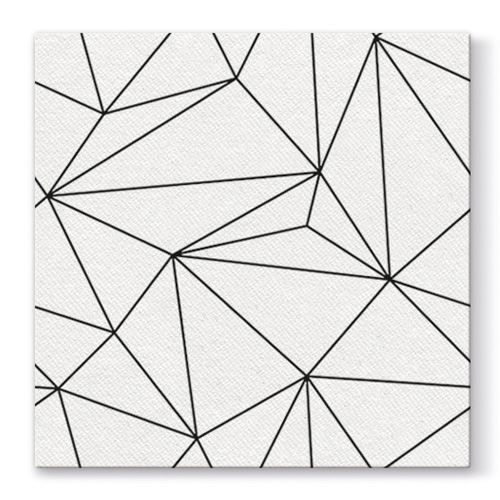 Obrúsky PAW AIRLAID L 40x40cm Geometric Lines White