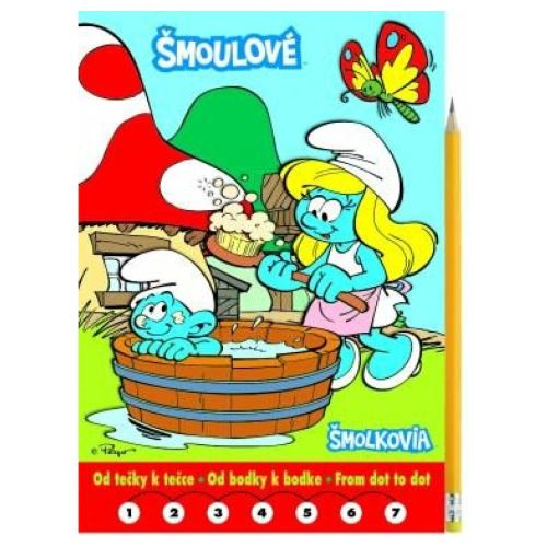 Od bodky k bodke + ceruzka s gumou - Šmolkovia