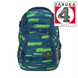Školní batoh coocazoo MATE, Lime Stripe, certifikát AGR + Dárek (1)
