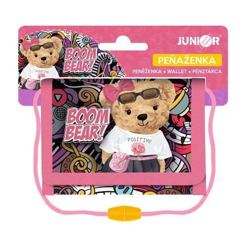 Dětská textilní peněženka JUNIOR S9 Boom Bear - medvěd
