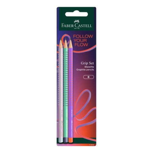 Ceruzka Faber-Castell Grip č. 2 (B) xFlow Edition (sada 3 ks)