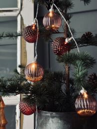 Světelný řetěz 10 LED teplá bílá, průměr 6 cm (1)