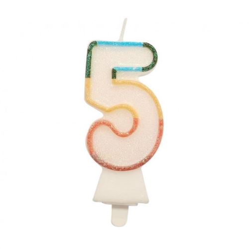 Sviečka tortová - číslica, Bio glitter 8,5 cm