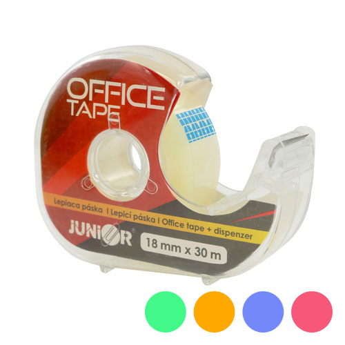 Lepící páska s dispenzorem JUNIOR 18 mm x 30 m, mix 5 barev 95x75x25 mm