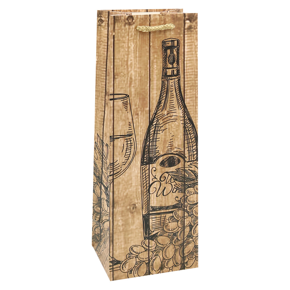 JUNIOR Darčeková taška na fľašu vína 12,5 x 10 x 36 cm (mix /cena 1ks)