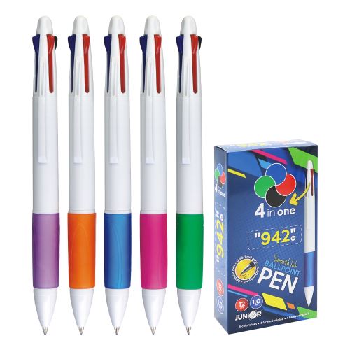 Pero 4-barevné JUNIOR 942W 1,0 mm, plastové/bílé /1ks