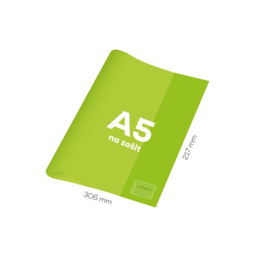 Obal na sešit A5 PVC 306x217 mm Neon Color - průhledný/zelený