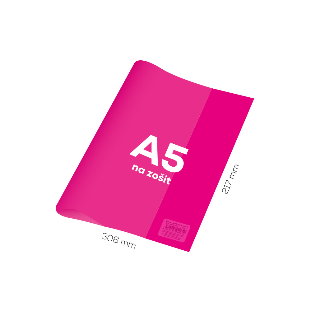 Obal na notebook A5 PVC 306x217 mm Neon Color - průhledný/růžový