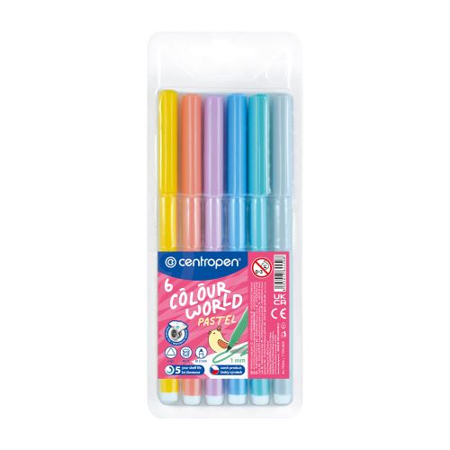 Fixy CENTROPEN 7550 Colour World Pastel - sada 6 ks (1)