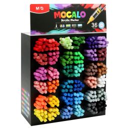 Popisovač M&amp;G MOCALO Acrylic Marker, štětcový hrot (324 ks)