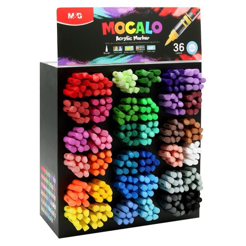 Popisovač M&G MOCALO Acrylic Marker, štětcový hrot (324 ks)