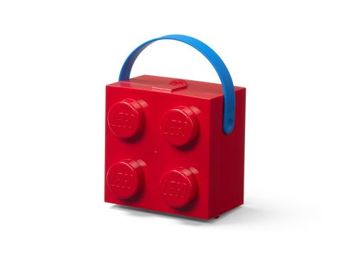LEGO box na desiatu s rukoväťou 165x165x117 mm - červený