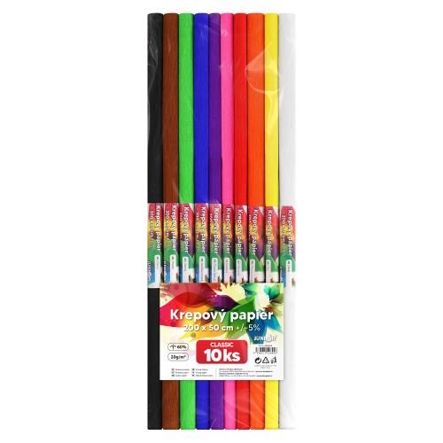 Krepový papír JUNIOR 200x50 cm CLASSIC (sada 10 ks)
