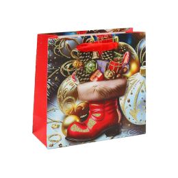 Dárková taška vánoční 14,5x15x6 cm (mix 4 designů - /cena za 1 ks) (4)