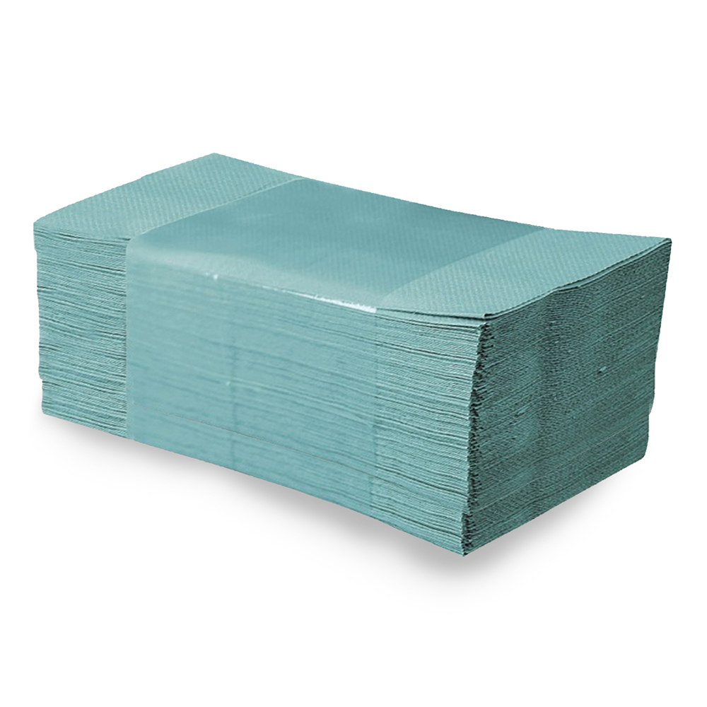 Papírové ručníky ZZ, 25x23 cm, zelené (5000 ks)