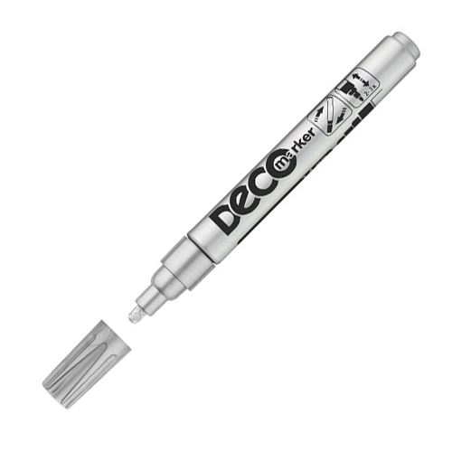 Lakový popisovač, 2-4 mm, ICO "Decomarker", stříbrný