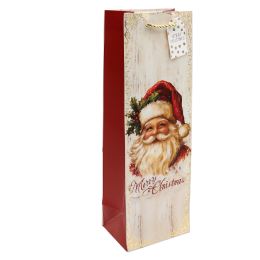 Dárková taška vánoční na láhev 36x12x9 cm, mix / 1ks (1)