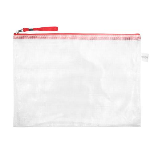 Obálka se zipem síťovaná PVC / A4, červená