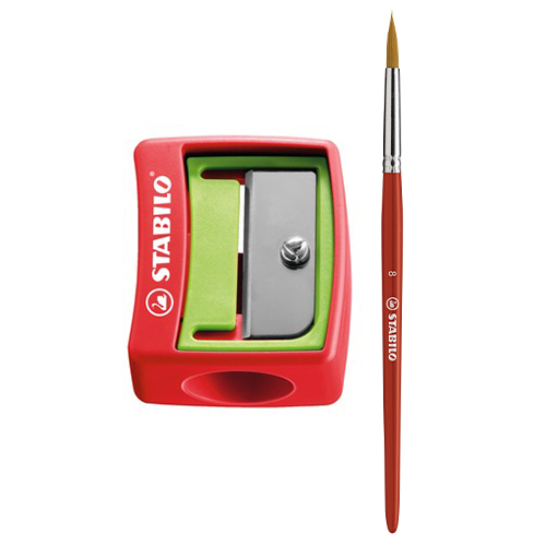 Barvička, vodovka a voskovka - STABILO woody 3 v 1 - 18 ks balení s ořezávatkem a štětcem