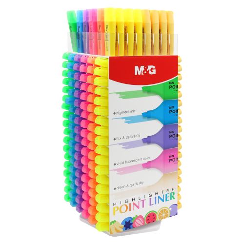 Prezentační stojan M&G Zvýrazňovače Point Liner, otočný (12 barev) - naplněný 576 ks