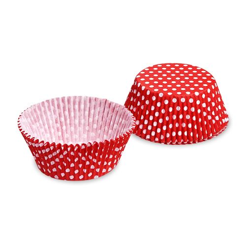 Cukrářský košíček (PAP) Puntíky bílo/červený O50 x 30 mm [40 ks]