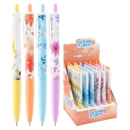 Pero kuličkové Semi-Gel "Ocean of Flowers" 1,0 mm - modrá náplň /1ks
