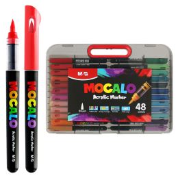 Popisovač M&amp;G MOCALO Acrylic Marker, štětcový hrot - sada 48 barev