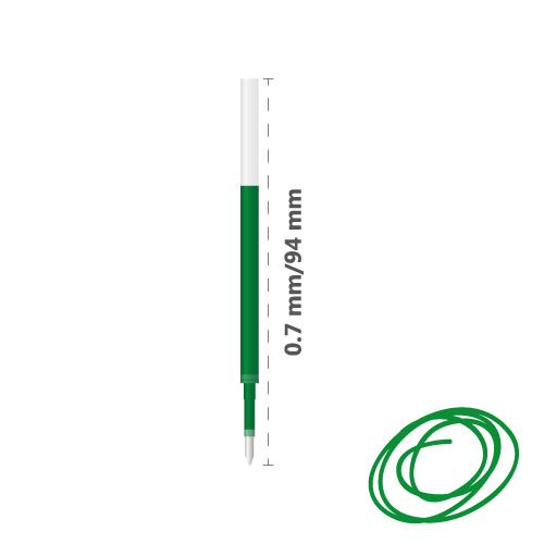 Náplň gelová MILAN Gel Touch 0.7 mm - zelená 94mm
