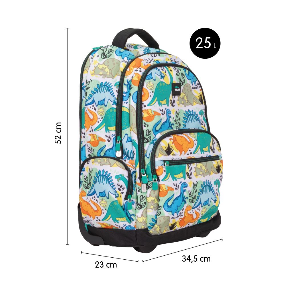MILAN Školní batoh na kolečkách MILAN (25 L) série Dinos