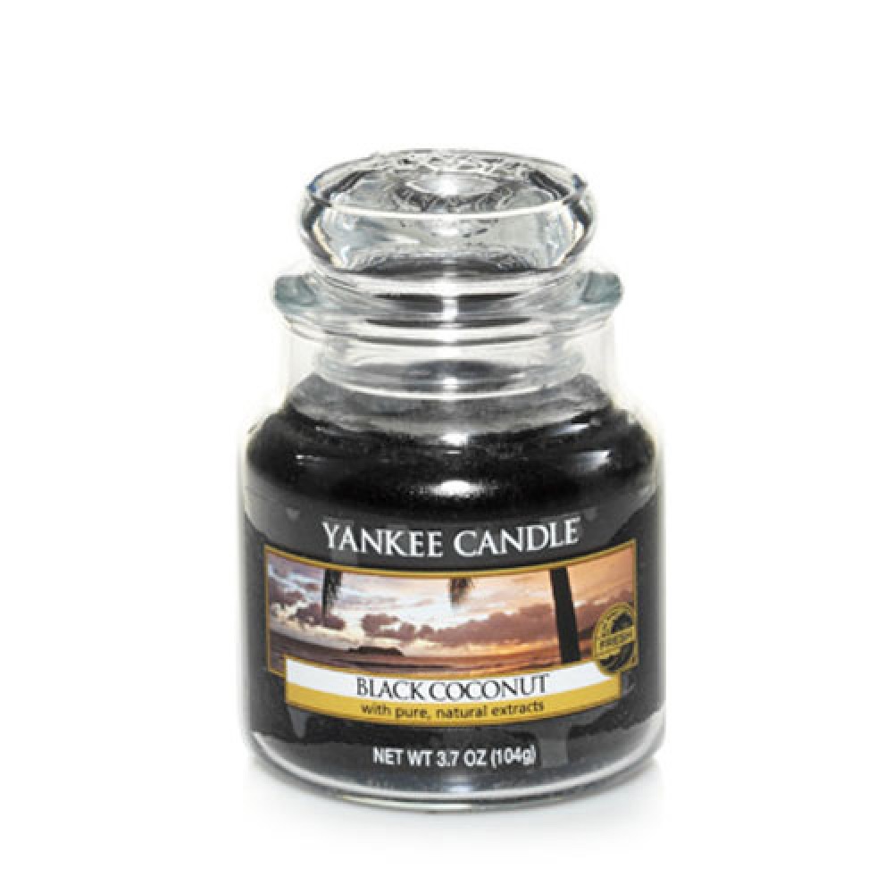 Svíčka Yankee Candle - BLACK COCONUT, malá 5,8 x 8,6 cm