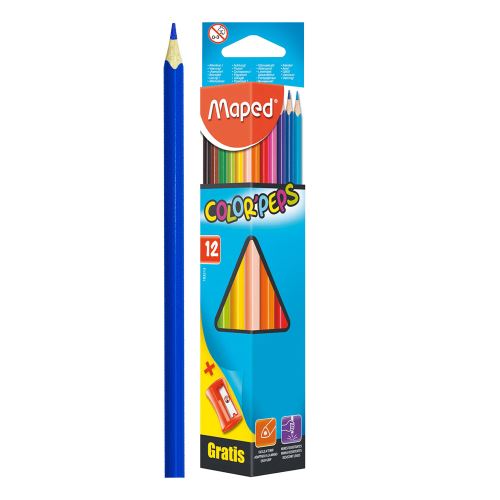 Pastelky MAPED "COLOR'PEPS" + ořezávátko 12 ks