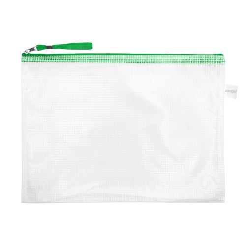 Obálka se zipem síťovaná PVC / A4, zelená