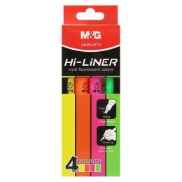 Zvýrazňovač M&G Hi-Liner Fluo - sada 4 barvy (1)