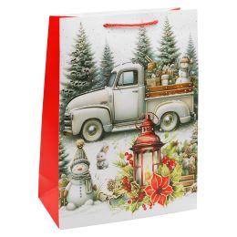 Dárková taška vánoční 40x30x12 cm (mix 4 designů - /cena za 1 ks) (2)