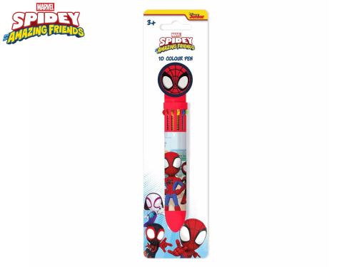 Spidey a jeho úžasní přátelé multibarevná propiska 16cm s 10barvami na kartě