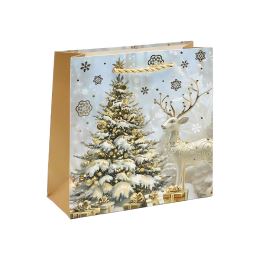 Dárková taška vánoční 14,5x15x6 cm (mix 4 designů - /cena za 1 ks) (3)