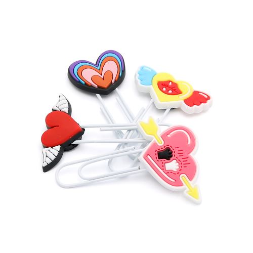 Ozdobná spona / záložka Heart 7 cm (sada 4 ks) (1)