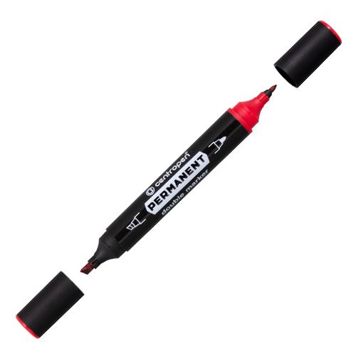 Popisovač CENTROPEN 1666 oboustranný - červený