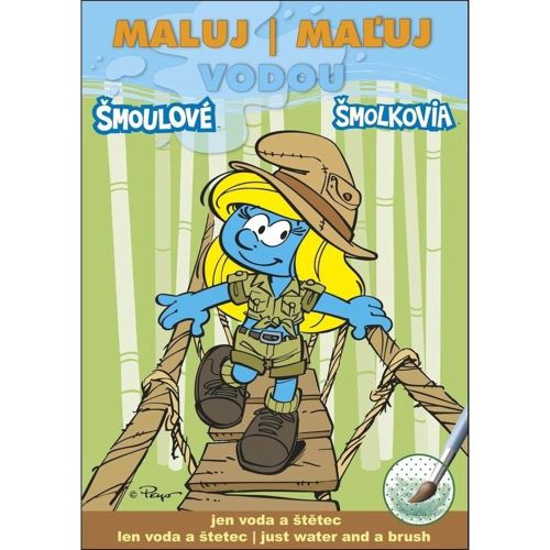 Omalovánka A5 Akim Maluj vodou - Šmoulové
