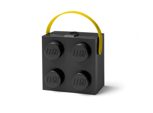 LEGO box na desiatu s rukoväťou 165x165x117 mm - čierny