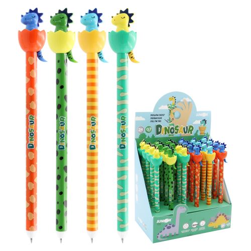 Pero gelové /gumovací JUNIOR iErase Dinosaurus 0,7 mm - modrá náplň /1ks