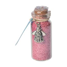 Glitter ve skleněné lahvičce s přívěskem anděla (mix barev /cena 1ks) (3)