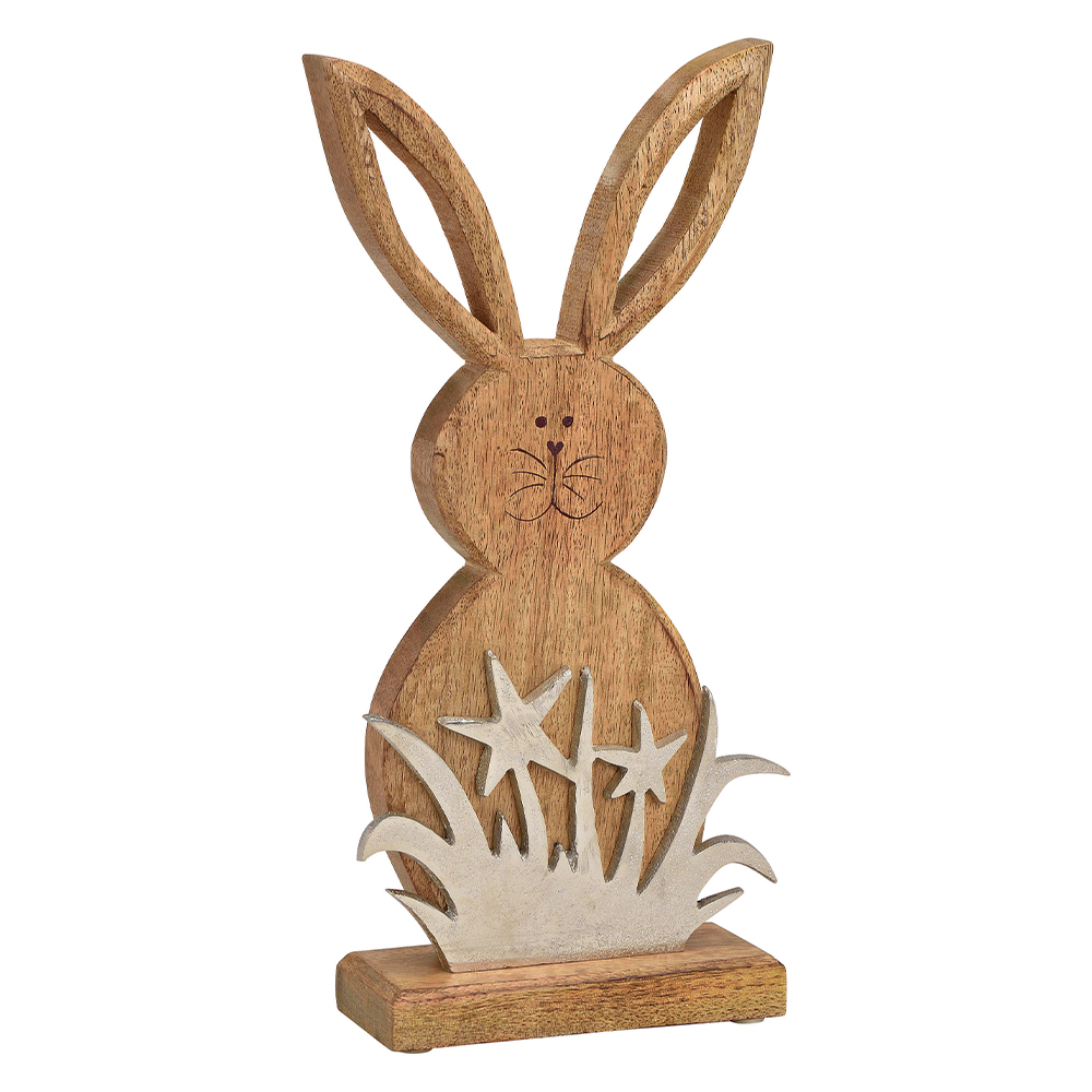 Dekorace - dřevěný zajíček - hnědý 16x35x6 cm 16 x 35 x 6 cm