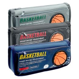 Penál se 2 zipy Basketbal, prázdný (mix barev) (1)
